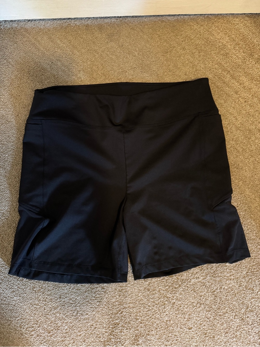 PINK Victoria's Secret Black High-Rise Bike Shorts with Side Panels